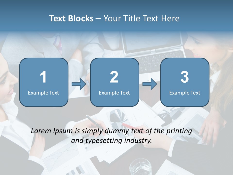A Group Of People Sitting Around A Wooden Table PowerPoint Template