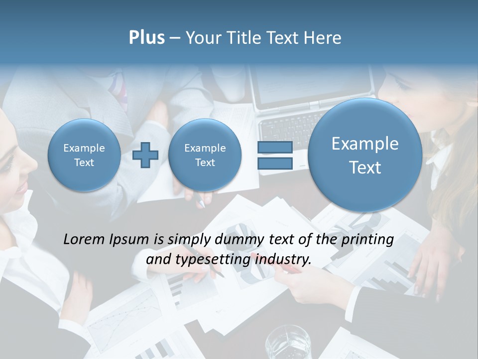 A Group Of People Sitting Around A Wooden Table PowerPoint Template