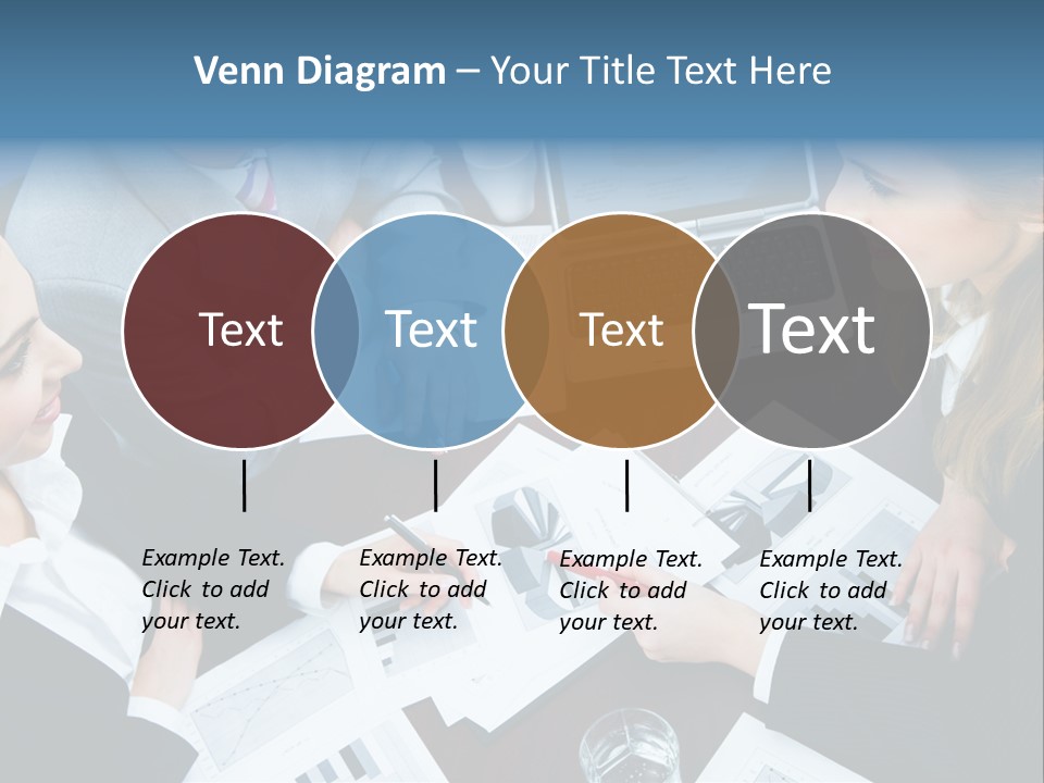 A Group Of People Sitting Around A Wooden Table PowerPoint Template
