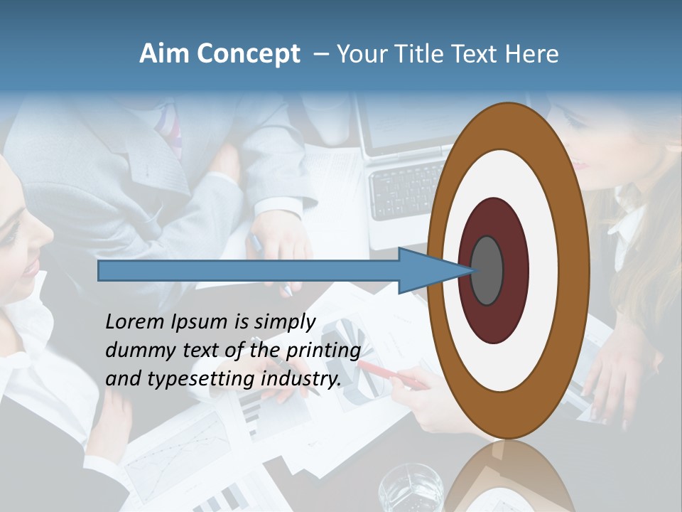 A Group Of People Sitting Around A Wooden Table PowerPoint Template