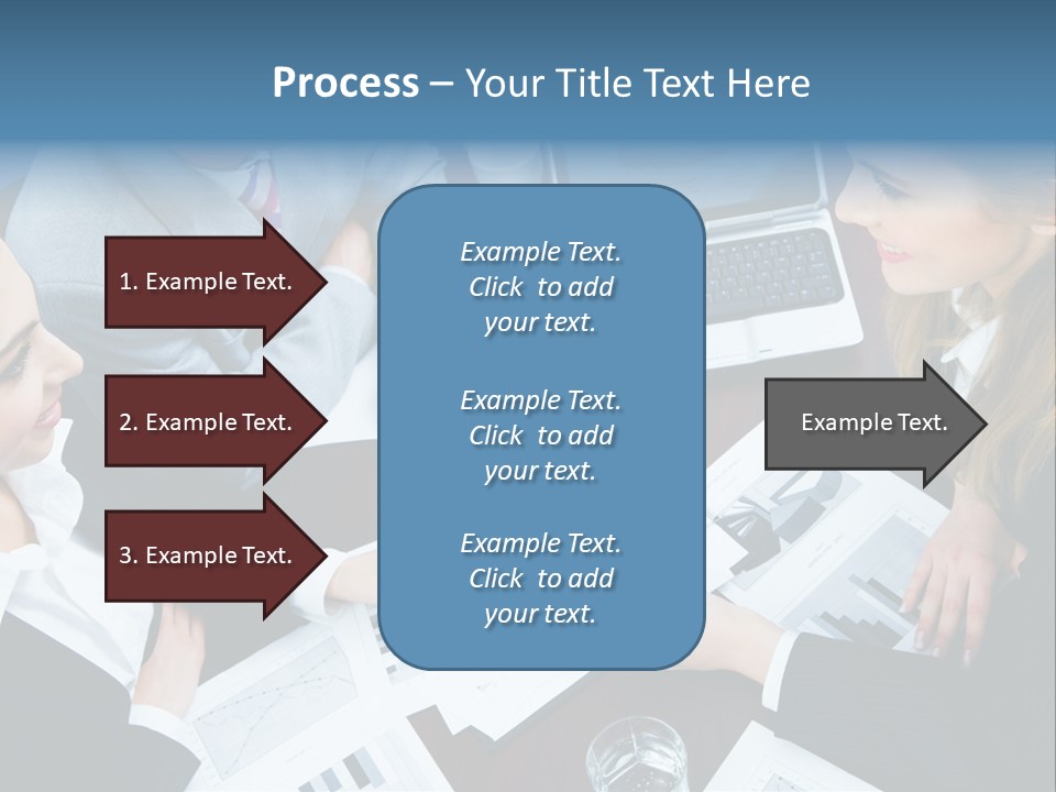 A Group Of People Sitting Around A Wooden Table PowerPoint Template