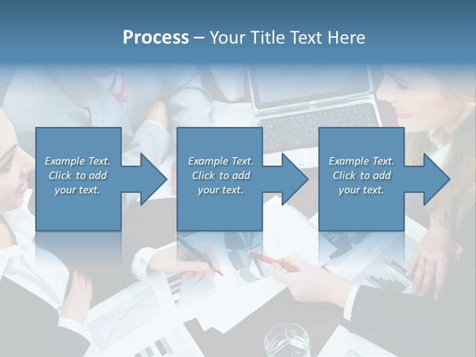 A Group Of People Sitting Around A Wooden Table PowerPoint Template