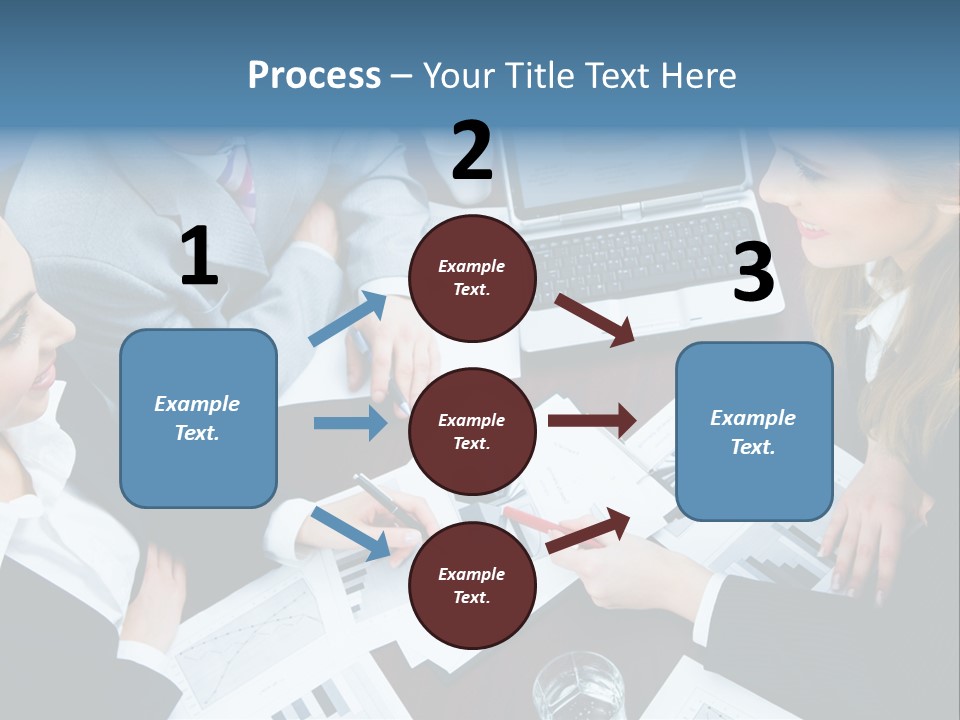 A Group Of People Sitting Around A Wooden Table PowerPoint Template
