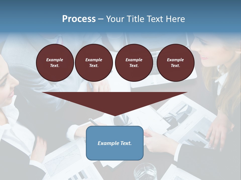 A Group Of People Sitting Around A Wooden Table PowerPoint Template