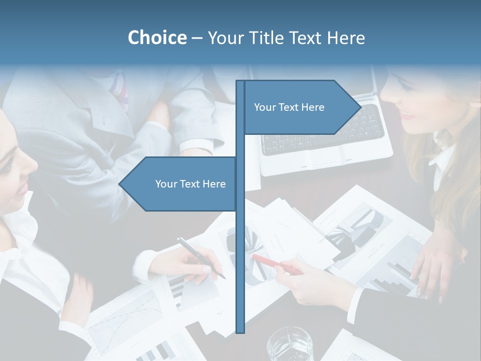 A Group Of People Sitting Around A Wooden Table PowerPoint Template