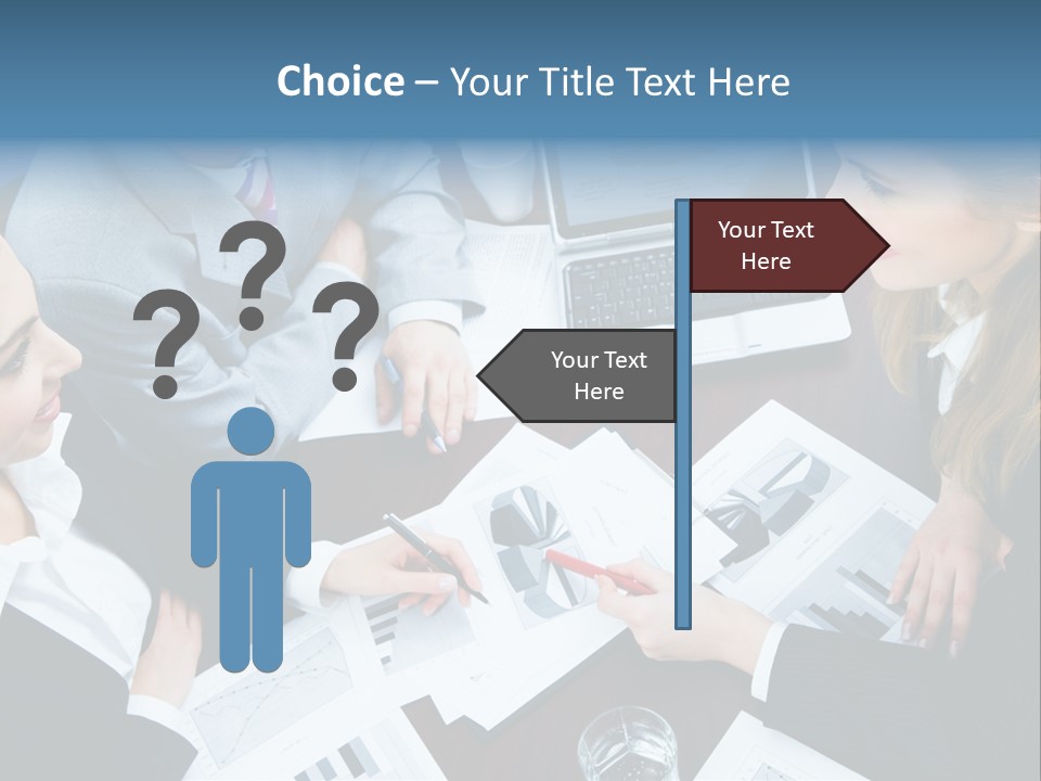 A Group Of People Sitting Around A Wooden Table PowerPoint Template