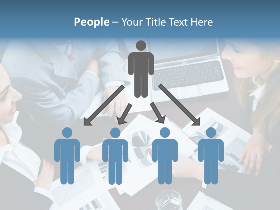 A Group Of People Sitting Around A Wooden Table PowerPoint Template