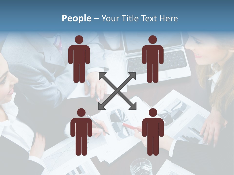 A Group Of People Sitting Around A Wooden Table PowerPoint Template