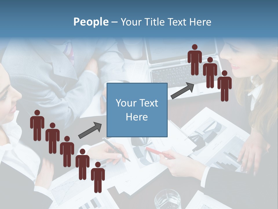 A Group Of People Sitting Around A Wooden Table PowerPoint Template