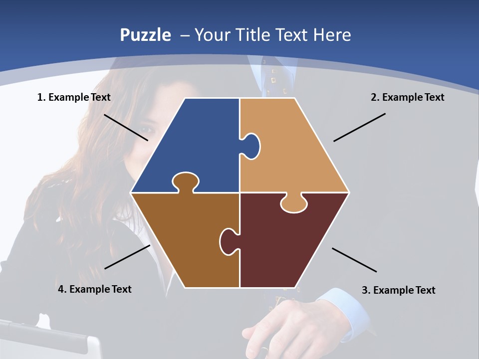 A Man And A Woman Are Looking At A Piece Of Paper PowerPoint Template