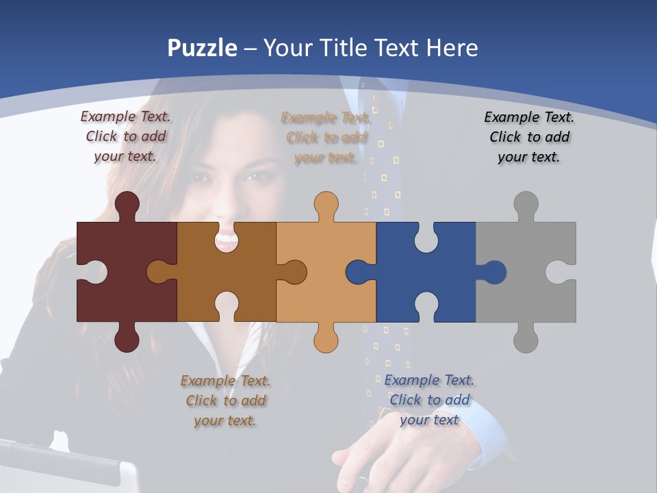 A Man And A Woman Are Looking At A Piece Of Paper PowerPoint Template