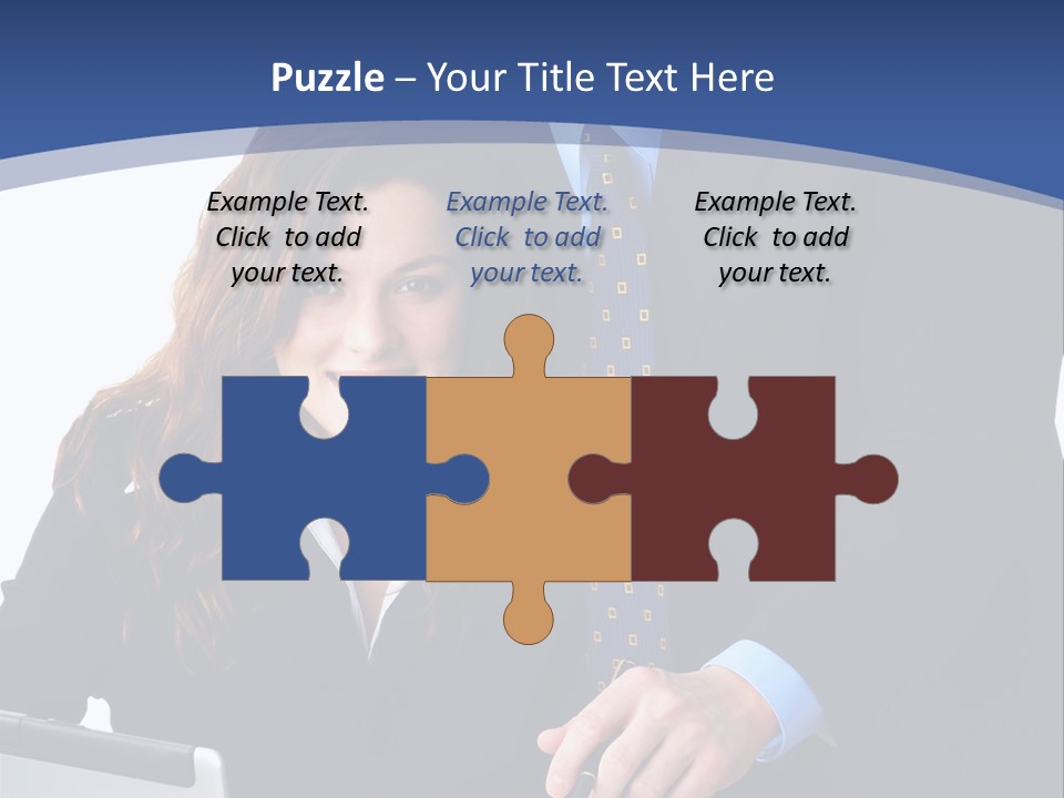 A Man And A Woman Are Looking At A Piece Of Paper PowerPoint Template