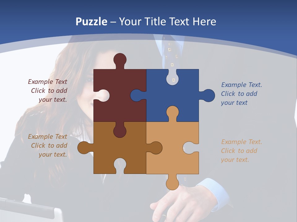 A Man And A Woman Are Looking At A Piece Of Paper PowerPoint Template