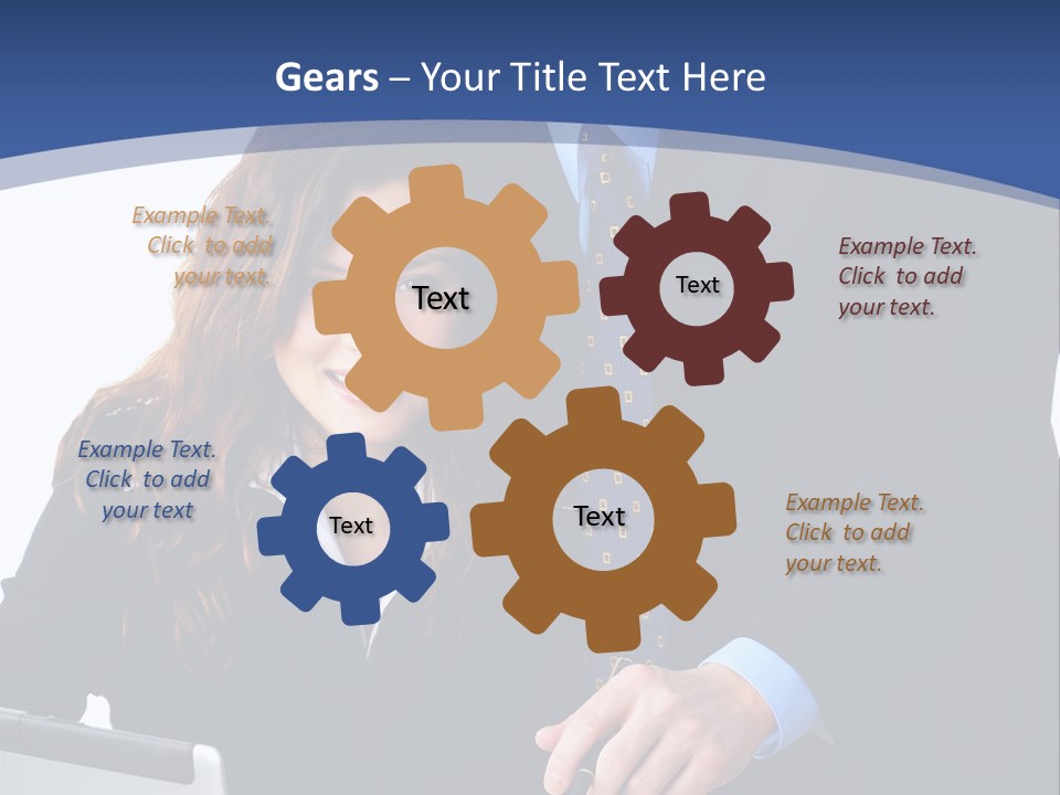 A Man And A Woman Are Looking At A Piece Of Paper PowerPoint Template