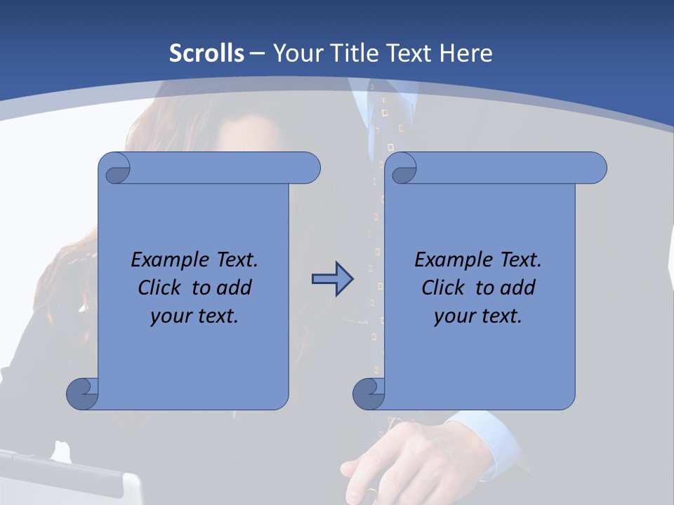 A Man And A Woman Are Looking At A Piece Of Paper PowerPoint Template