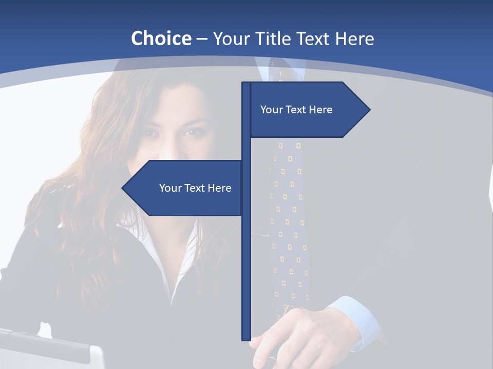 A Man And A Woman Are Looking At A Piece Of Paper PowerPoint Template