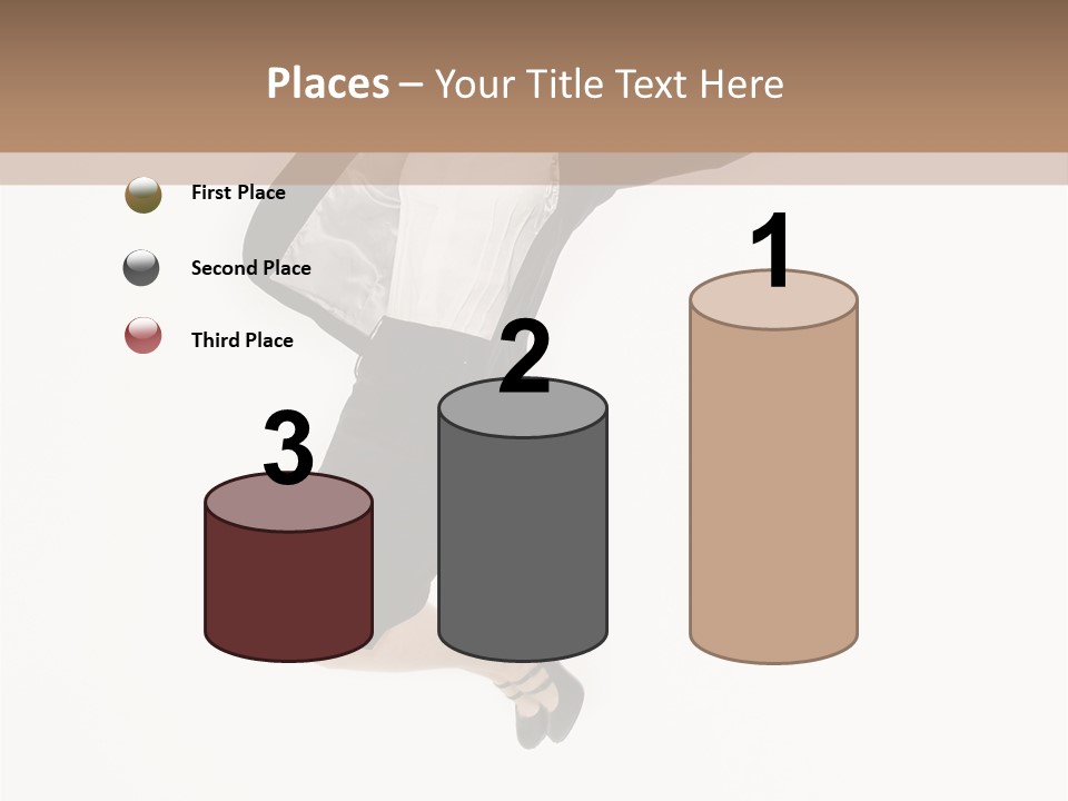 A Woman Jumping In The Air With Her Arms Outstretched PowerPoint Template