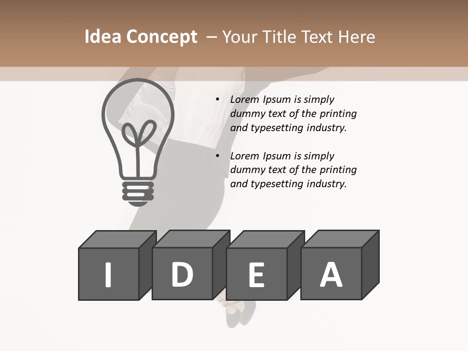 A Woman Jumping In The Air With Her Arms Outstretched PowerPoint Template