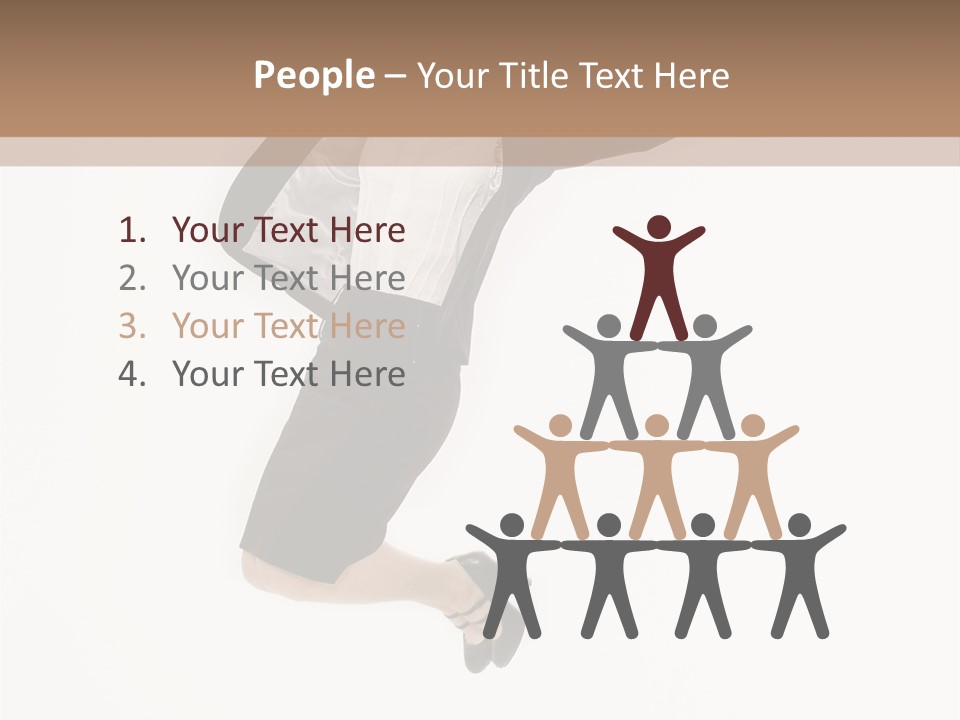 A Woman Jumping In The Air With Her Arms Outstretched PowerPoint Template