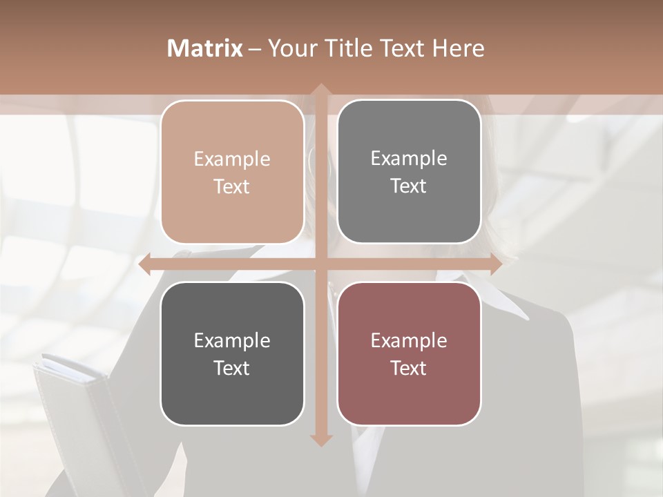 A Woman In A Business Suit Holding A Folder PowerPoint Template