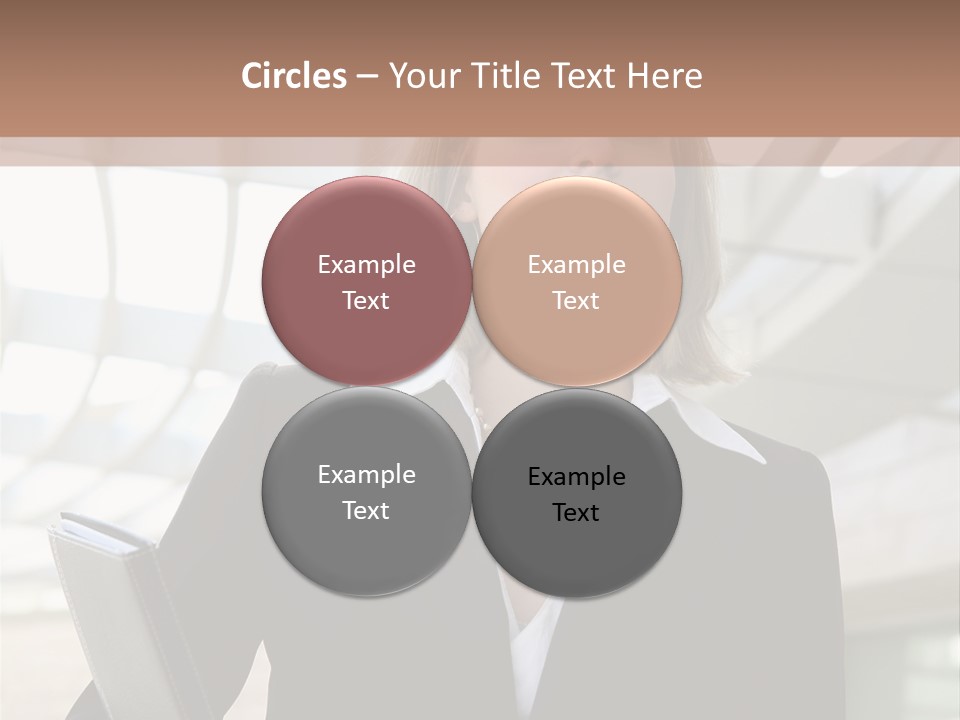 A Woman In A Business Suit Holding A Folder PowerPoint Template