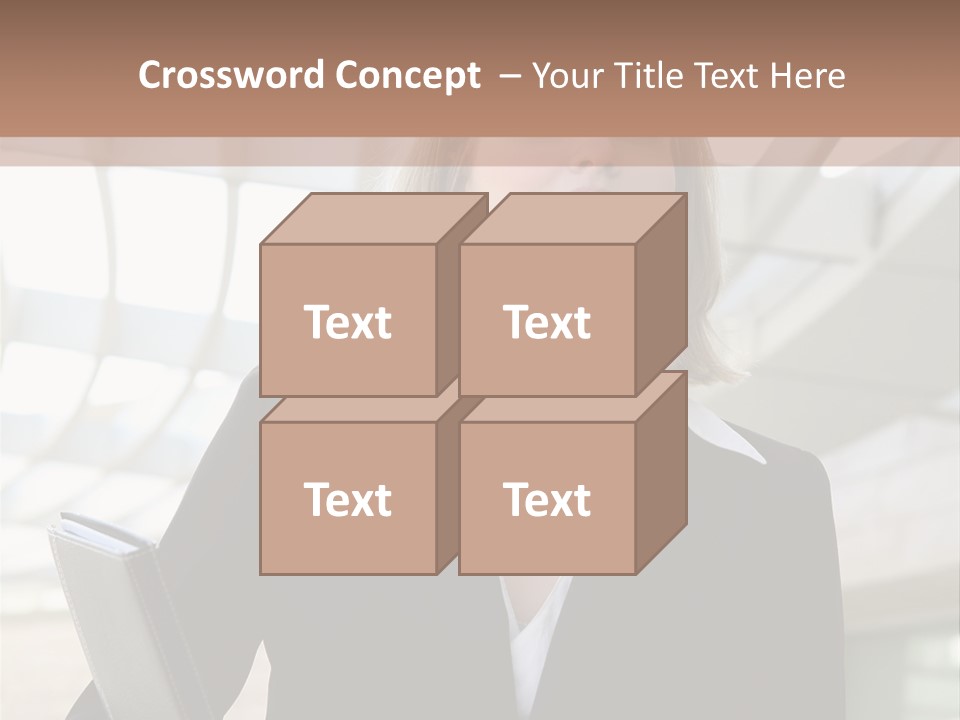 A Woman In A Business Suit Holding A Folder PowerPoint Template