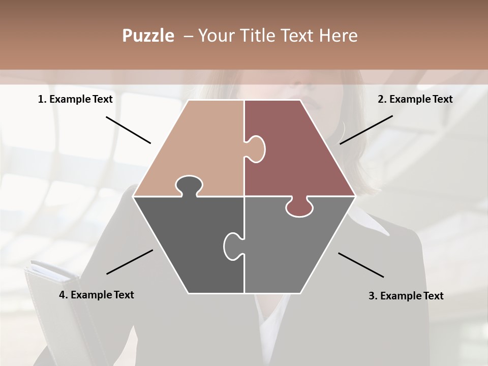 A Woman In A Business Suit Holding A Folder PowerPoint Template