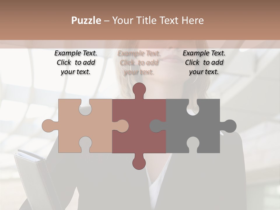 A Woman In A Business Suit Holding A Folder PowerPoint Template