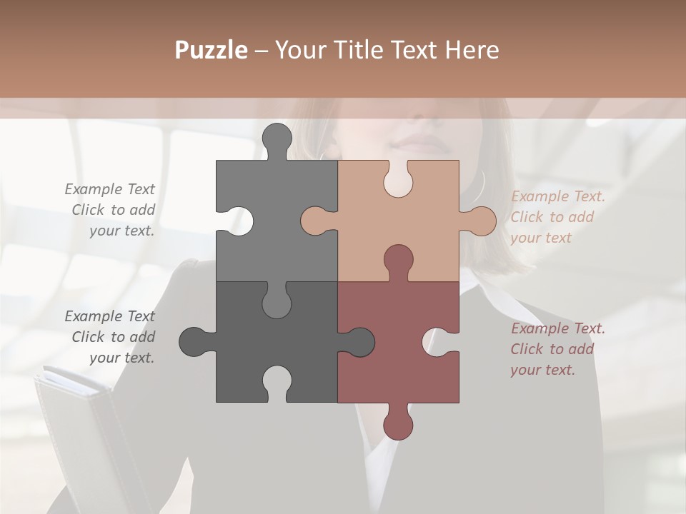 A Woman In A Business Suit Holding A Folder PowerPoint Template