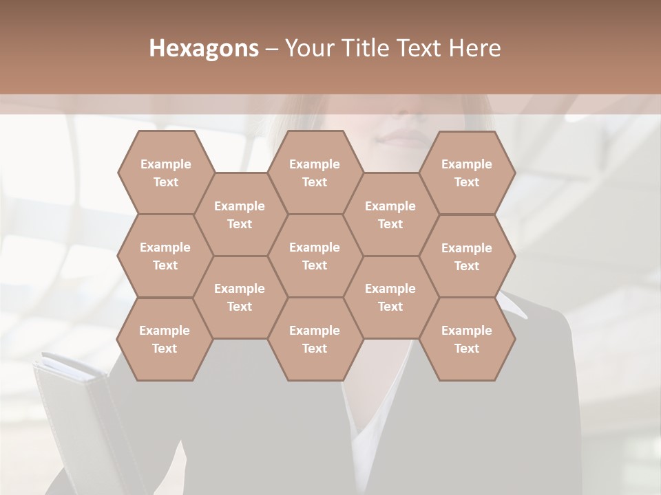 A Woman In A Business Suit Holding A Folder PowerPoint Template