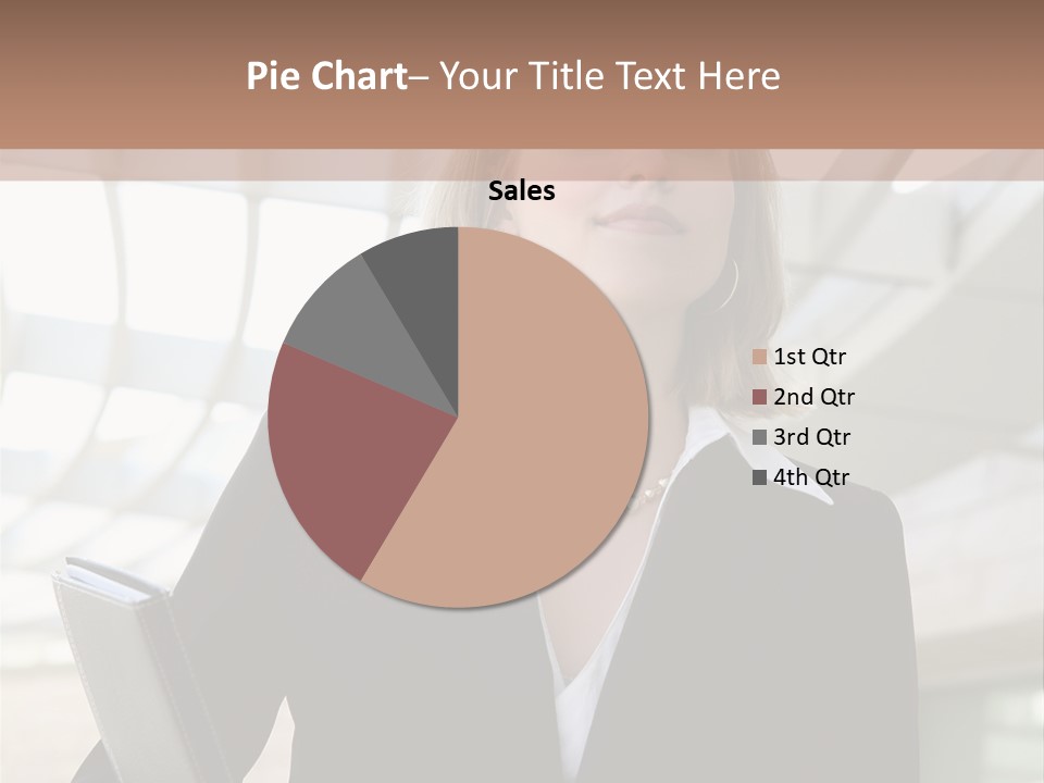 A Woman In A Business Suit Holding A Folder PowerPoint Template