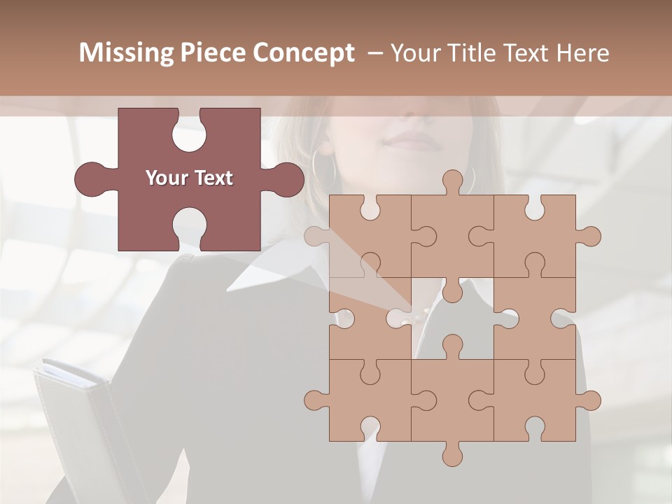 A Woman In A Business Suit Holding A Folder PowerPoint Template