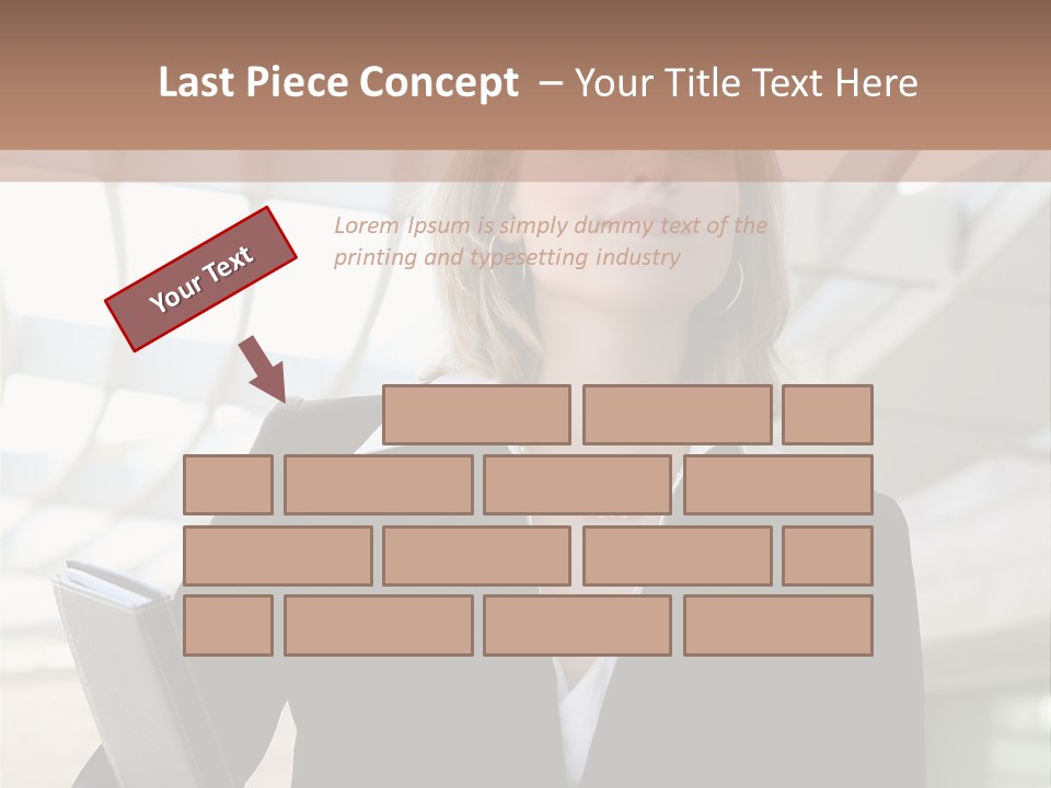 A Woman In A Business Suit Holding A Folder PowerPoint Template