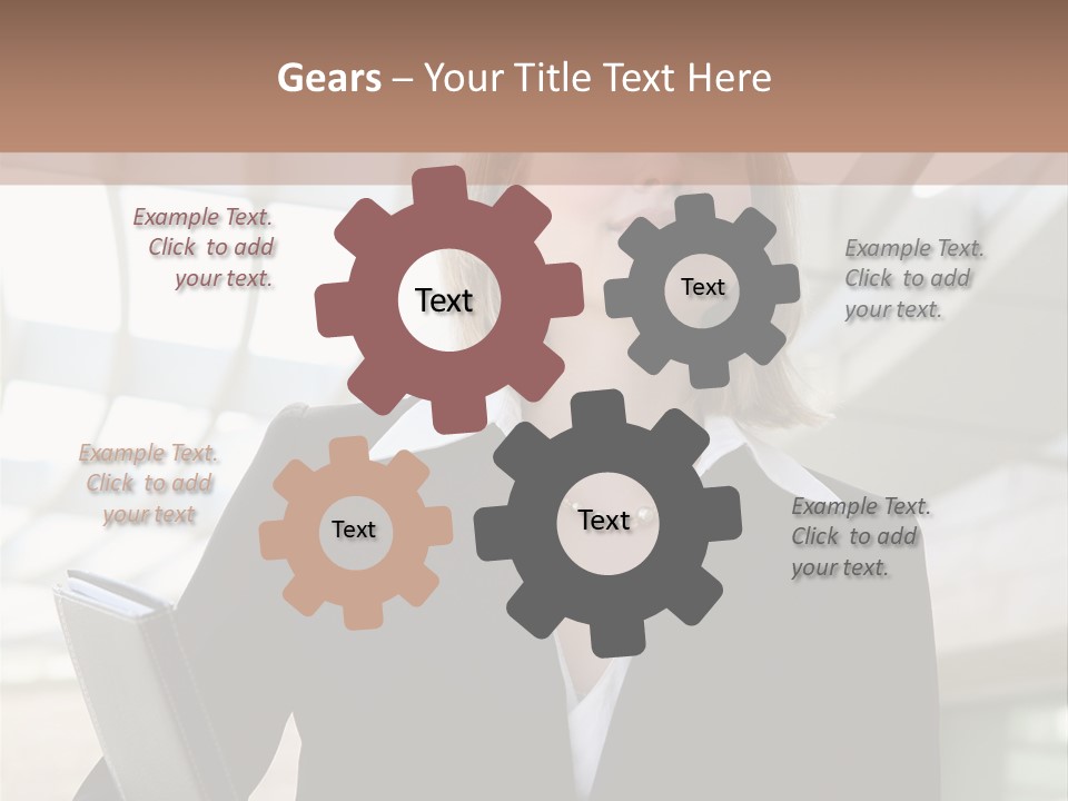 A Woman In A Business Suit Holding A Folder PowerPoint Template