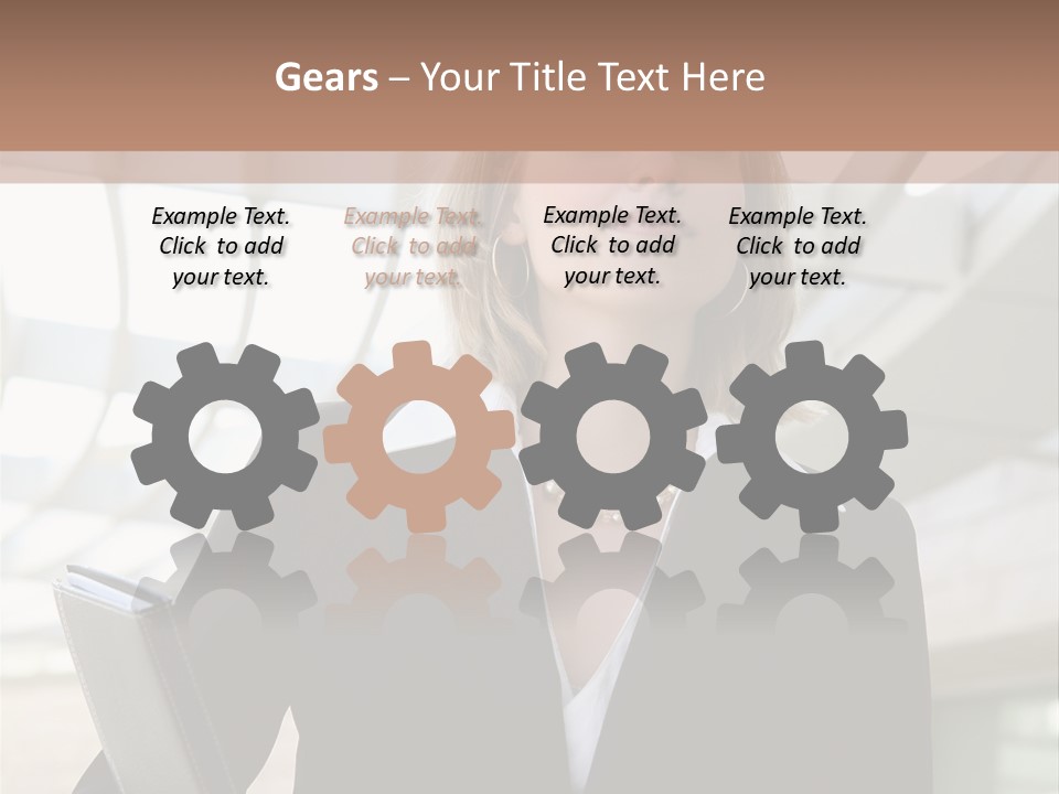 A Woman In A Business Suit Holding A Folder PowerPoint Template