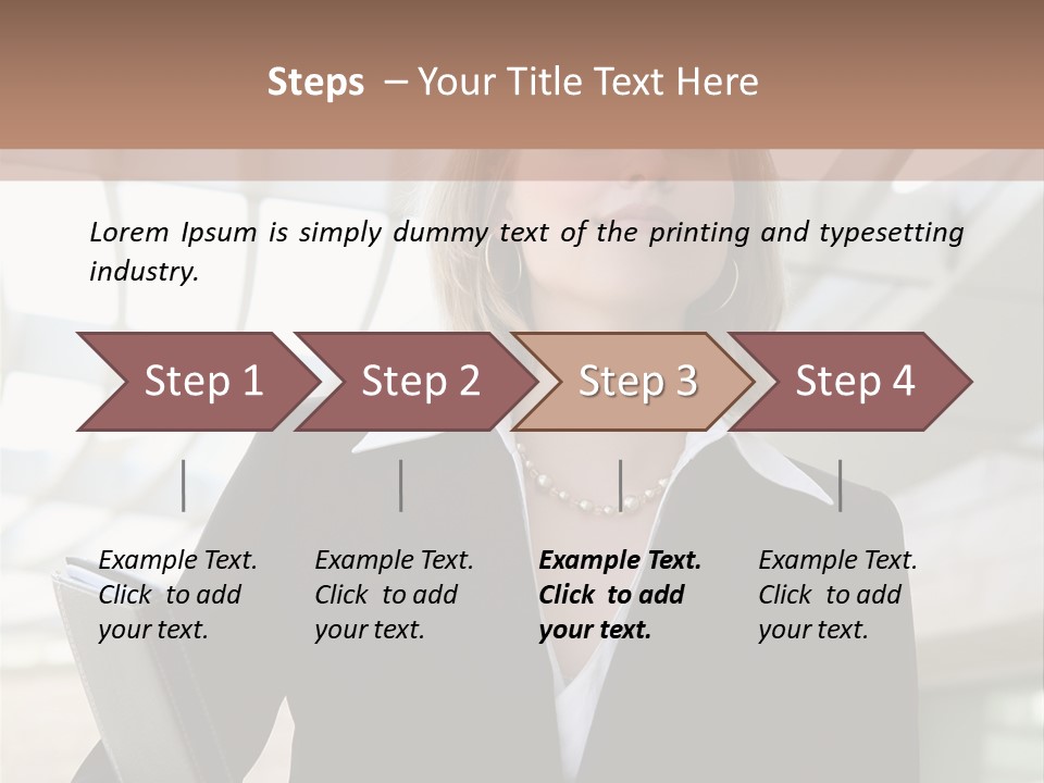 A Woman In A Business Suit Holding A Folder PowerPoint Template