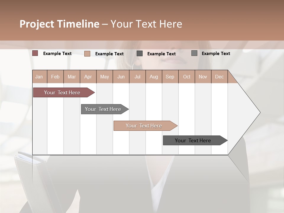 A Woman In A Business Suit Holding A Folder PowerPoint Template