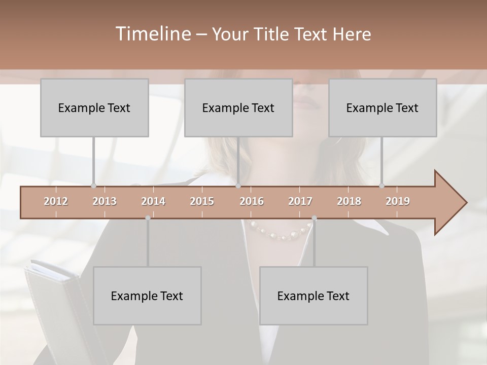 A Woman In A Business Suit Holding A Folder PowerPoint Template