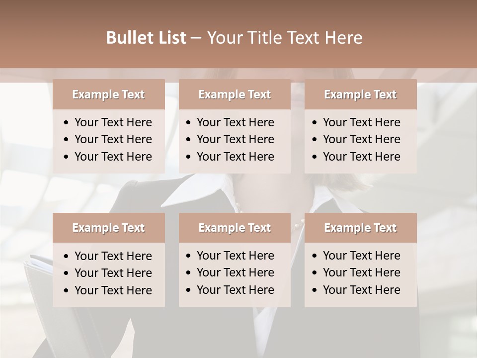 A Woman In A Business Suit Holding A Folder PowerPoint Template