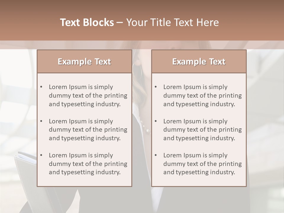 A Woman In A Business Suit Holding A Folder PowerPoint Template