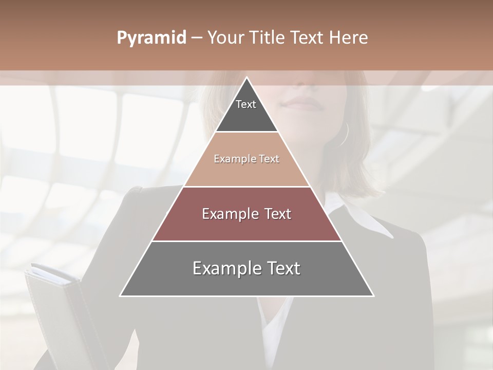 A Woman In A Business Suit Holding A Folder PowerPoint Template