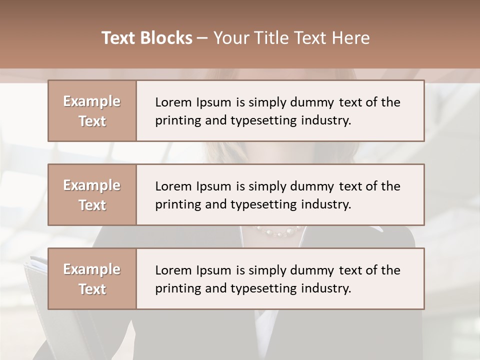 A Woman In A Business Suit Holding A Folder PowerPoint Template