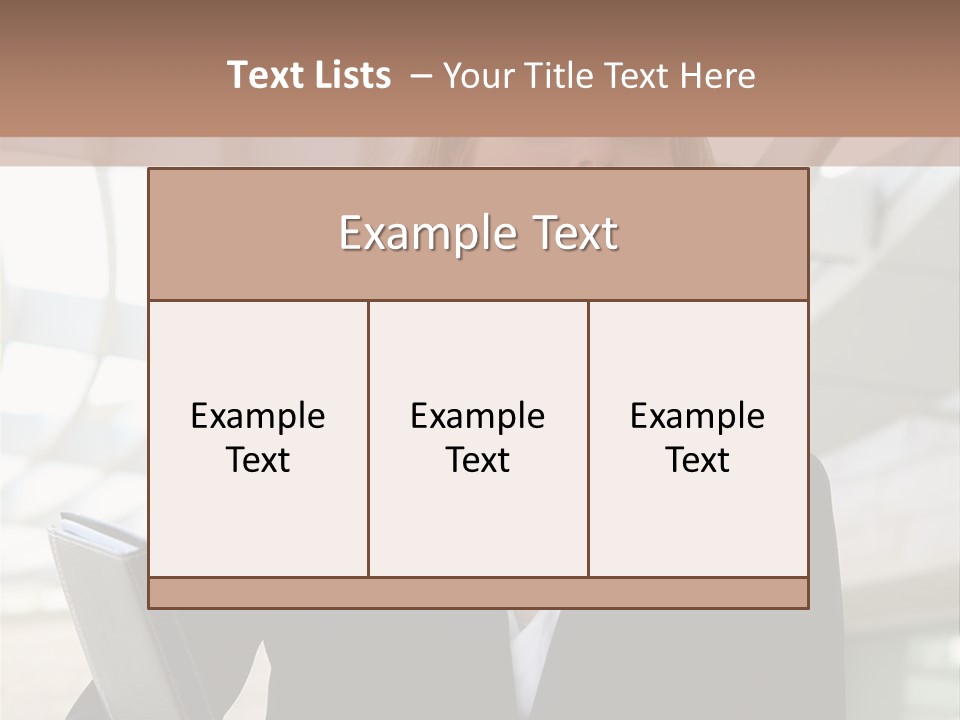 A Woman In A Business Suit Holding A Folder PowerPoint Template