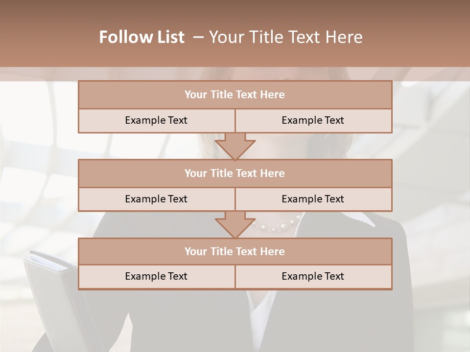 A Woman In A Business Suit Holding A Folder PowerPoint Template