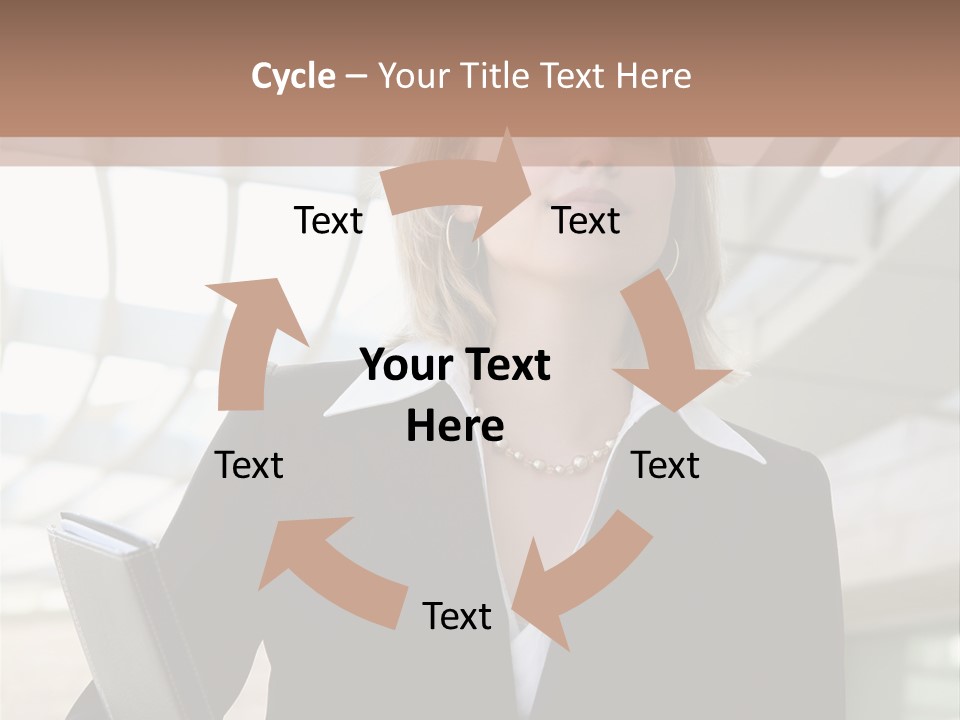 A Woman In A Business Suit Holding A Folder PowerPoint Template