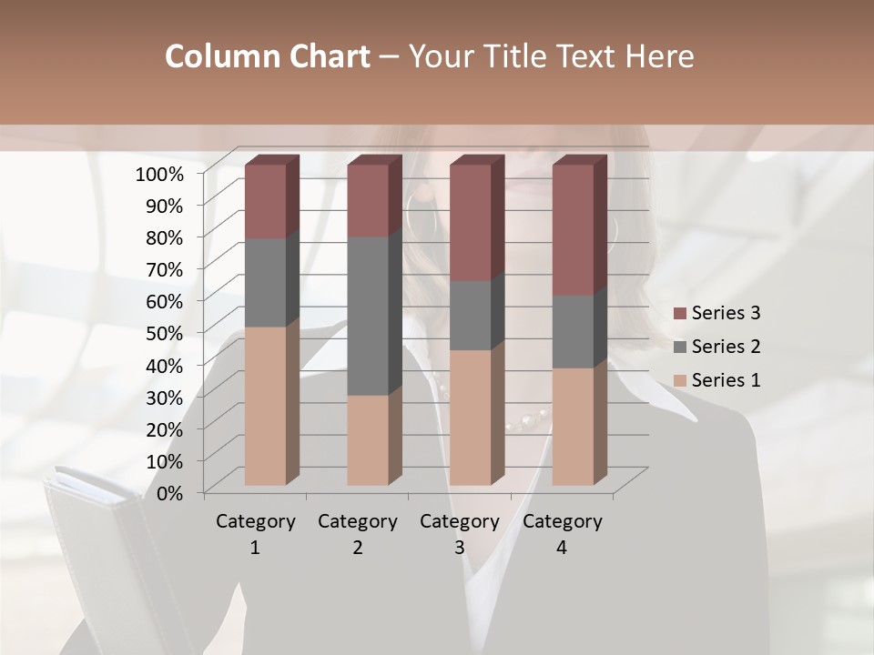 A Woman In A Business Suit Holding A Folder PowerPoint Template