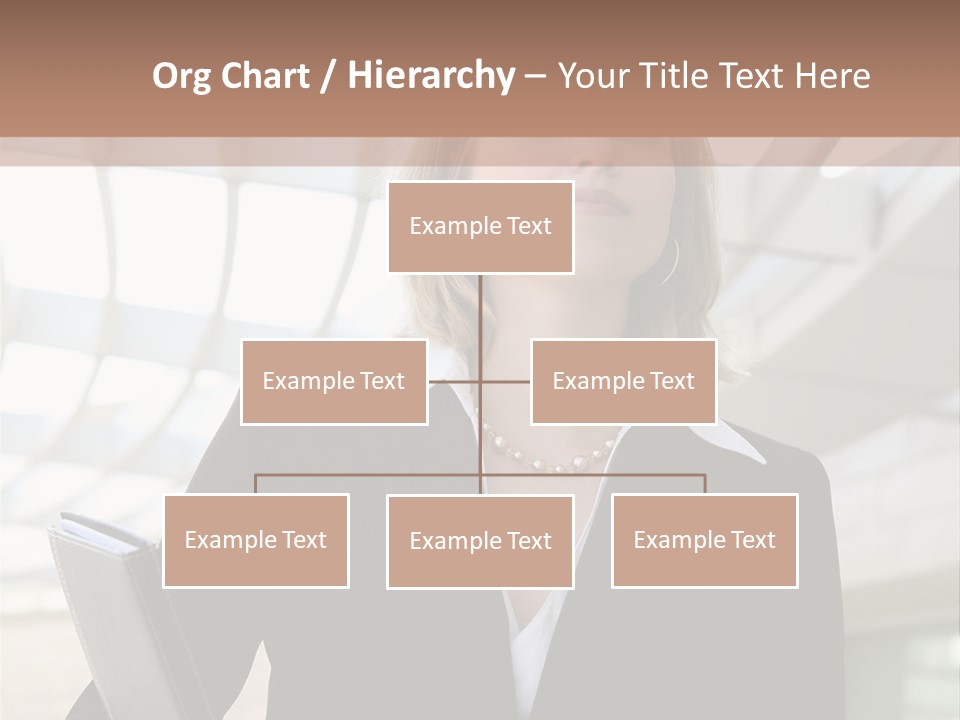 A Woman In A Business Suit Holding A Folder PowerPoint Template