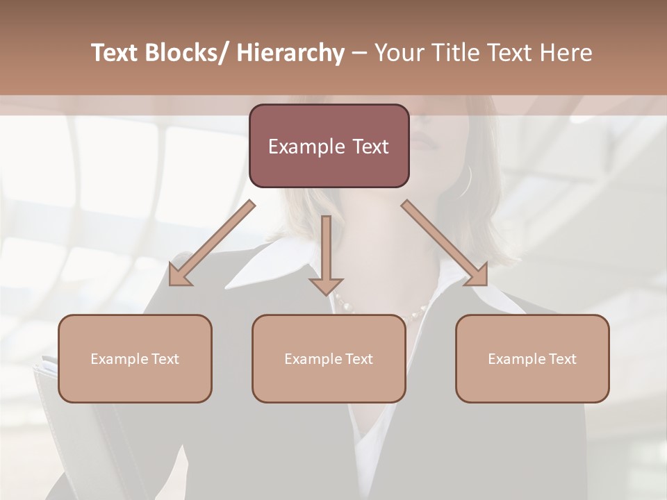 A Woman In A Business Suit Holding A Folder PowerPoint Template