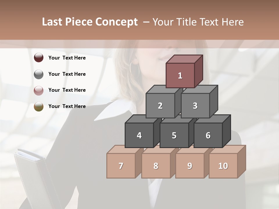 A Woman In A Business Suit Holding A Folder PowerPoint Template