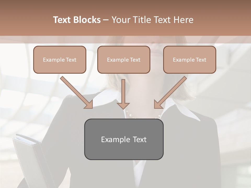 A Woman In A Business Suit Holding A Folder PowerPoint Template